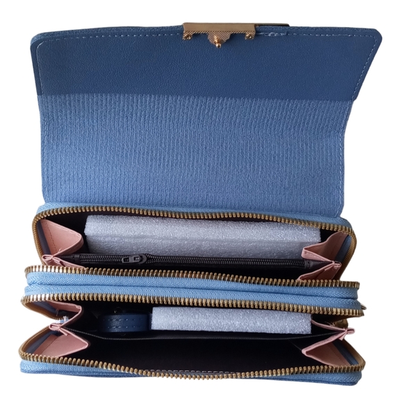 ENDAYCON Crossbody Handbag Blue & Gold - Picture 5 of 8